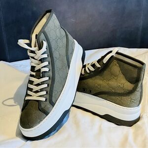 Gucci Men's Olive High-Top Sneakers